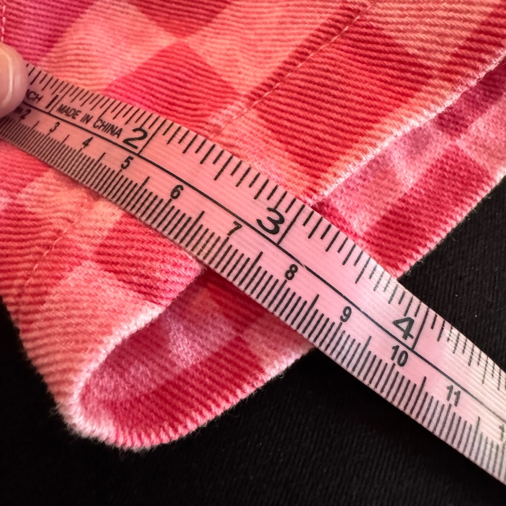 Entro Pink Checkerboard Women's Lightweight Denim Shorts - Picture 5 of 5